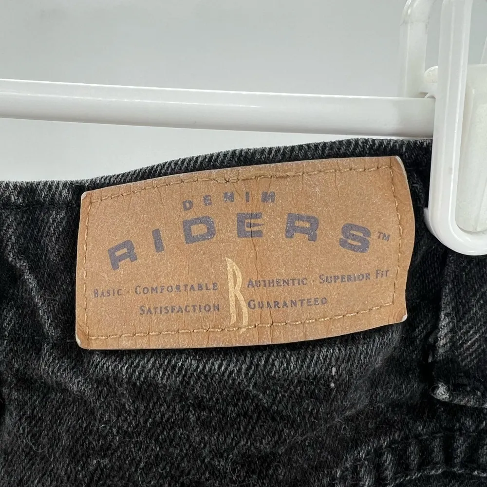 Vintage Lee Riders no back pockets black denim jeans 90s 10 high waist straight - Image 5