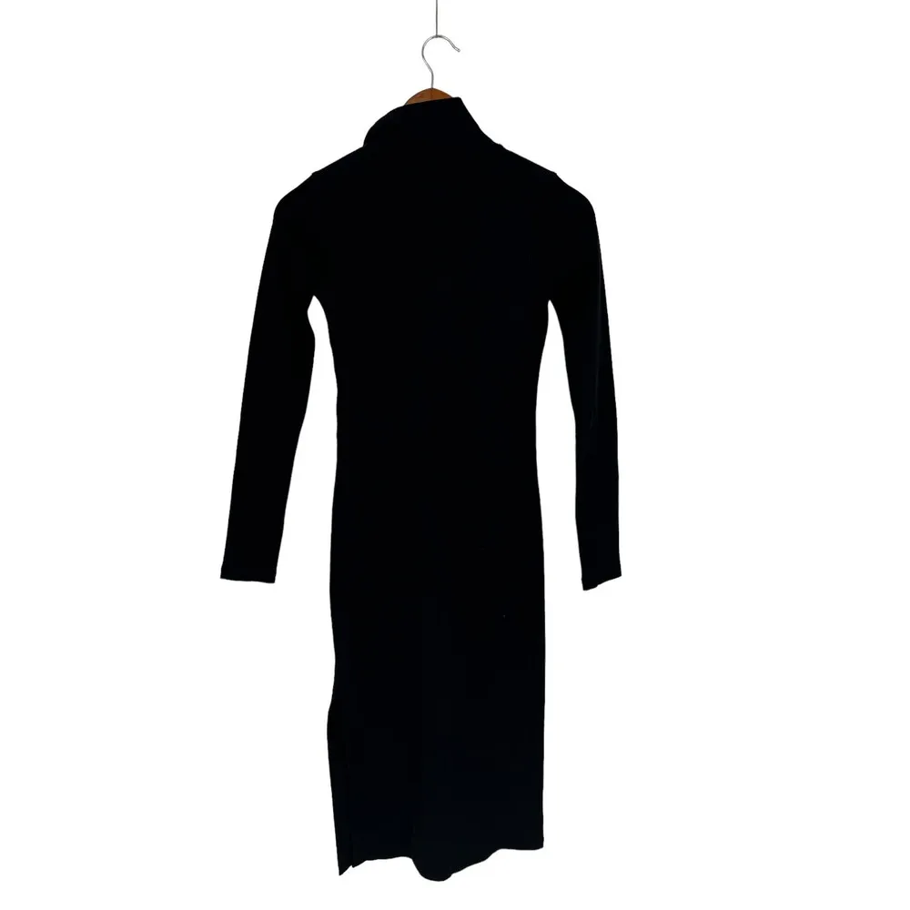 Rag & Bone Black Ribbed Laila Zip Midi Dress - Image 11