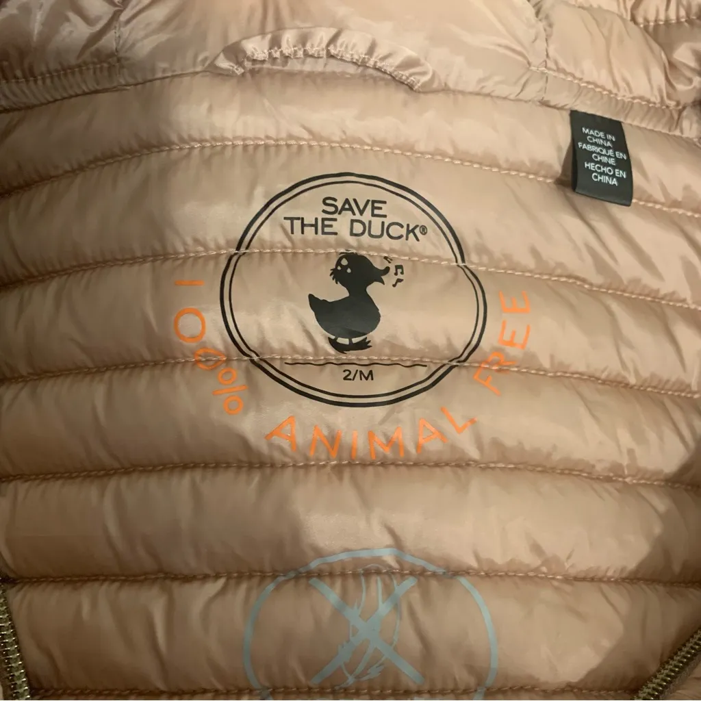 Save The Duck size 2 medium powder pink Quilted Jacket puff coat - Image 4