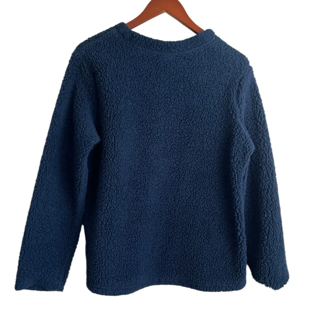 Disney Women Sleepwear Top M‎ Navy Fleece Plush Metallic Mickey Lounge Leisure - Image 3