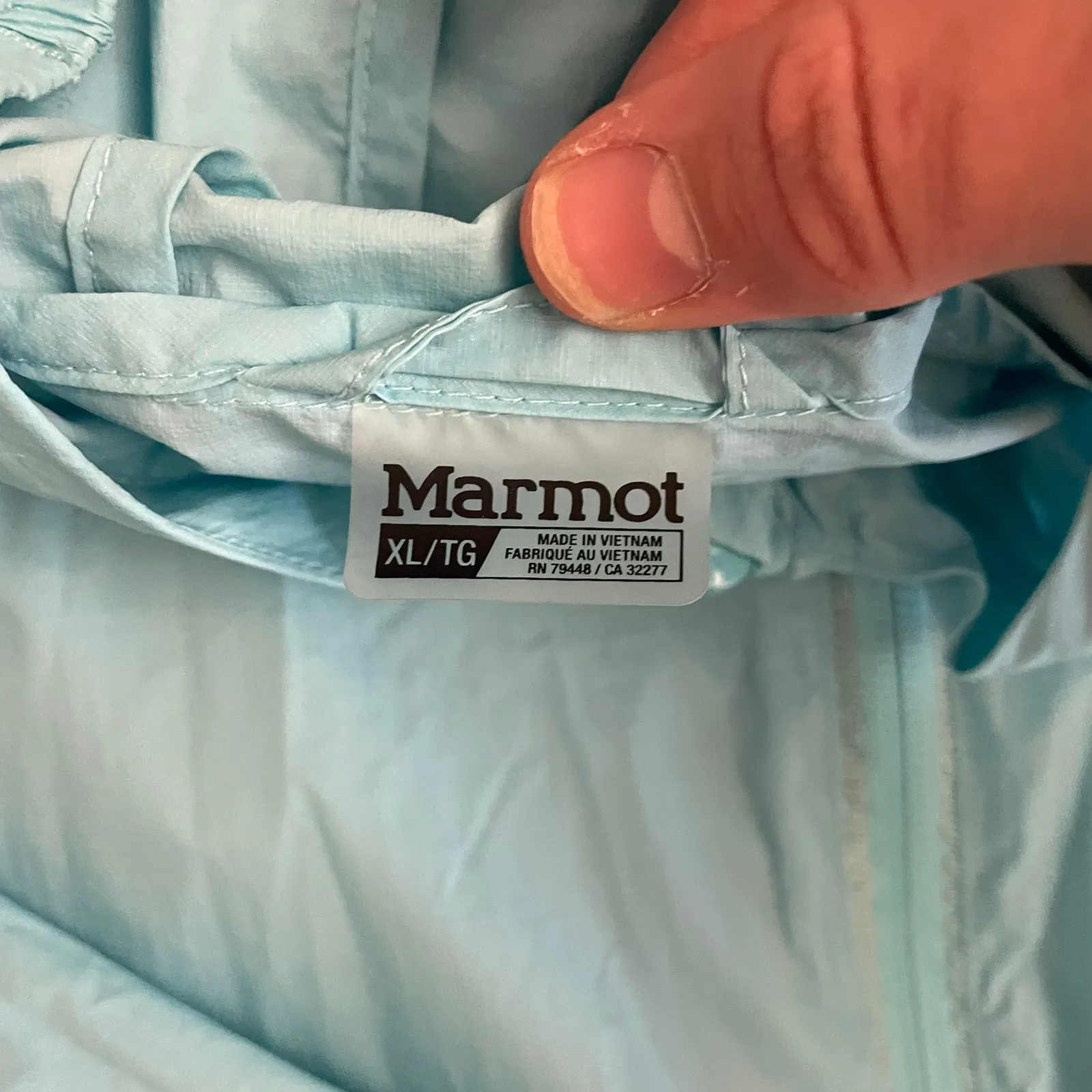 Marmot Women’s XL Lightweight Hooded Windbreaker Jacket Aqua Blue Hiking - Image 2