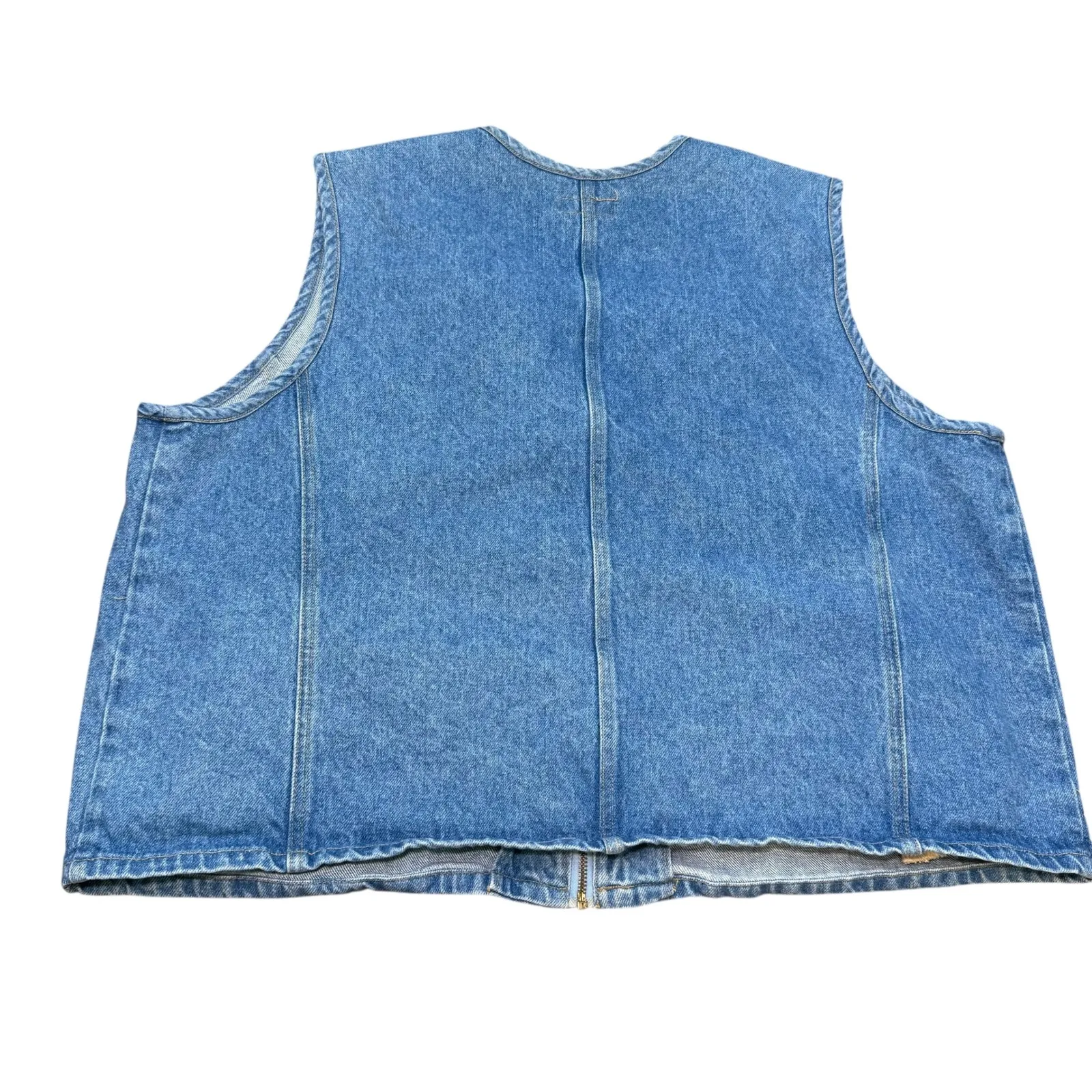 Jones New York Sport Denim Vest 2X Plus Size‎ Zip Front Pockets Sleeveless Blue Size XXL - Image 3