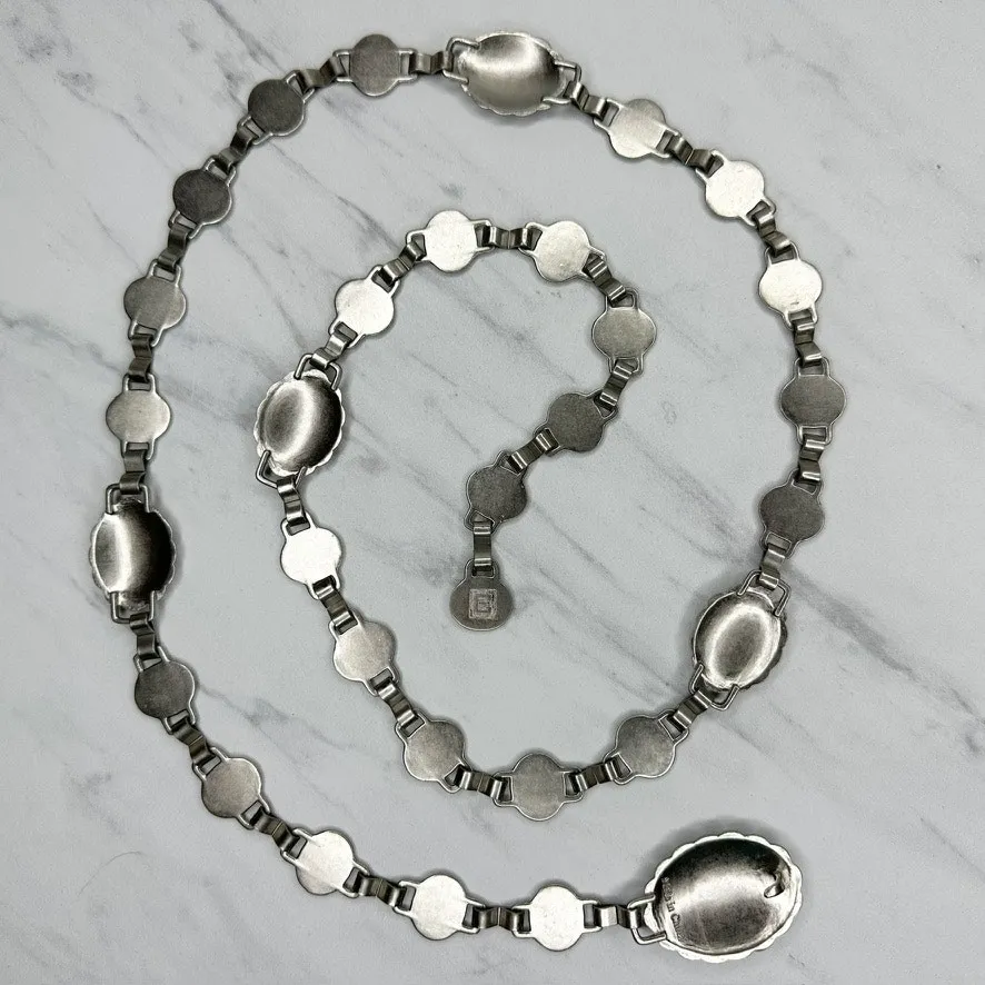 Chaps Western Concho Silver Tone Chain Link Belt One Size (OS) ✨ - Image 2