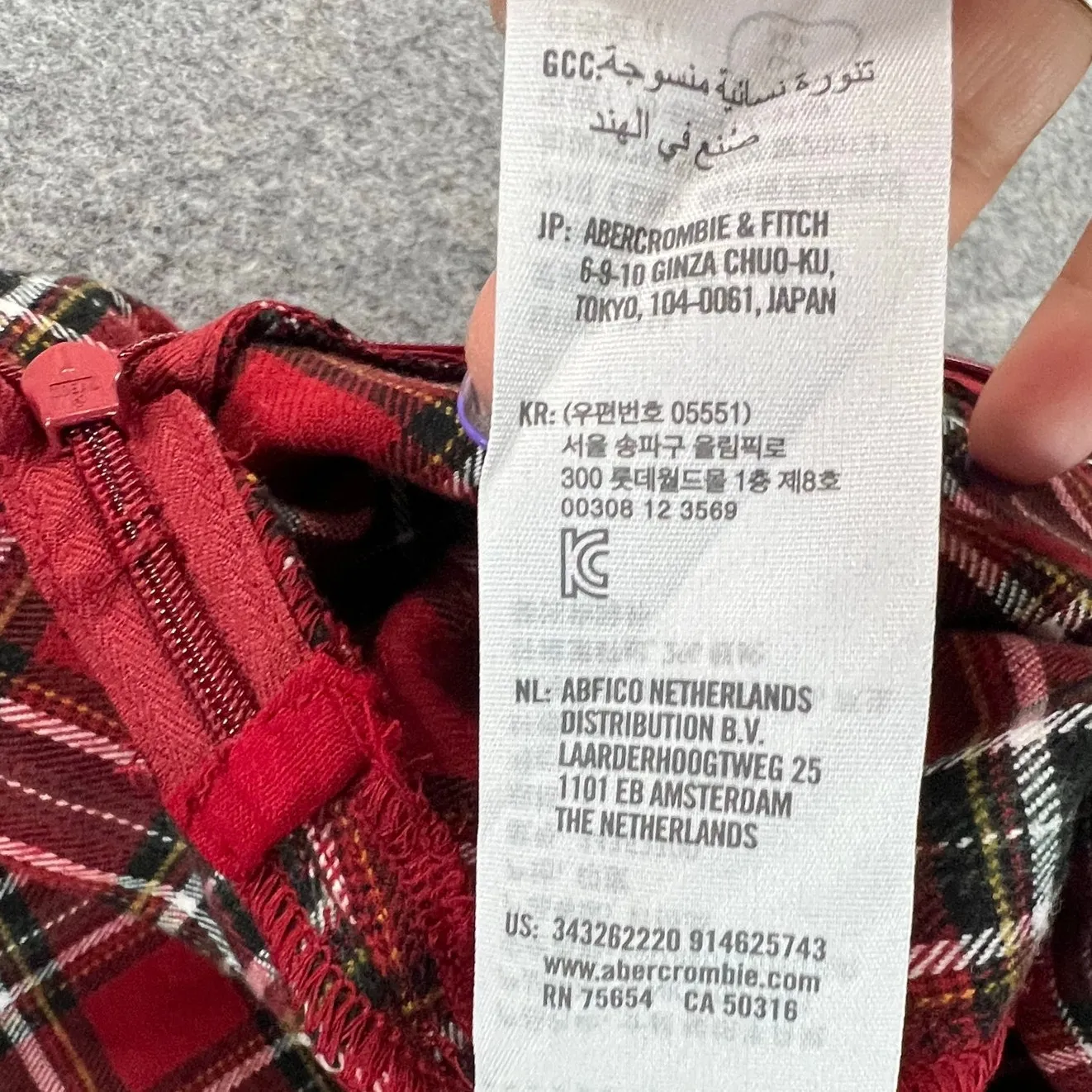 Hollister Mini Skirt S Red Tartan Plaid Ultra High Rise Schoolgirl Academia Y2K - Image 10