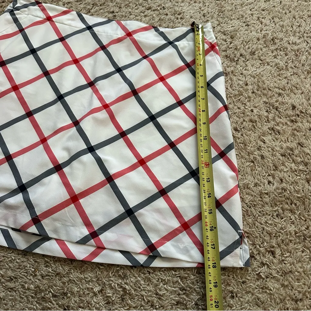 Lady Hagen USA Windowpane Plaid Golf Skort Women's Size 10 White Red Pickleball - Image 3