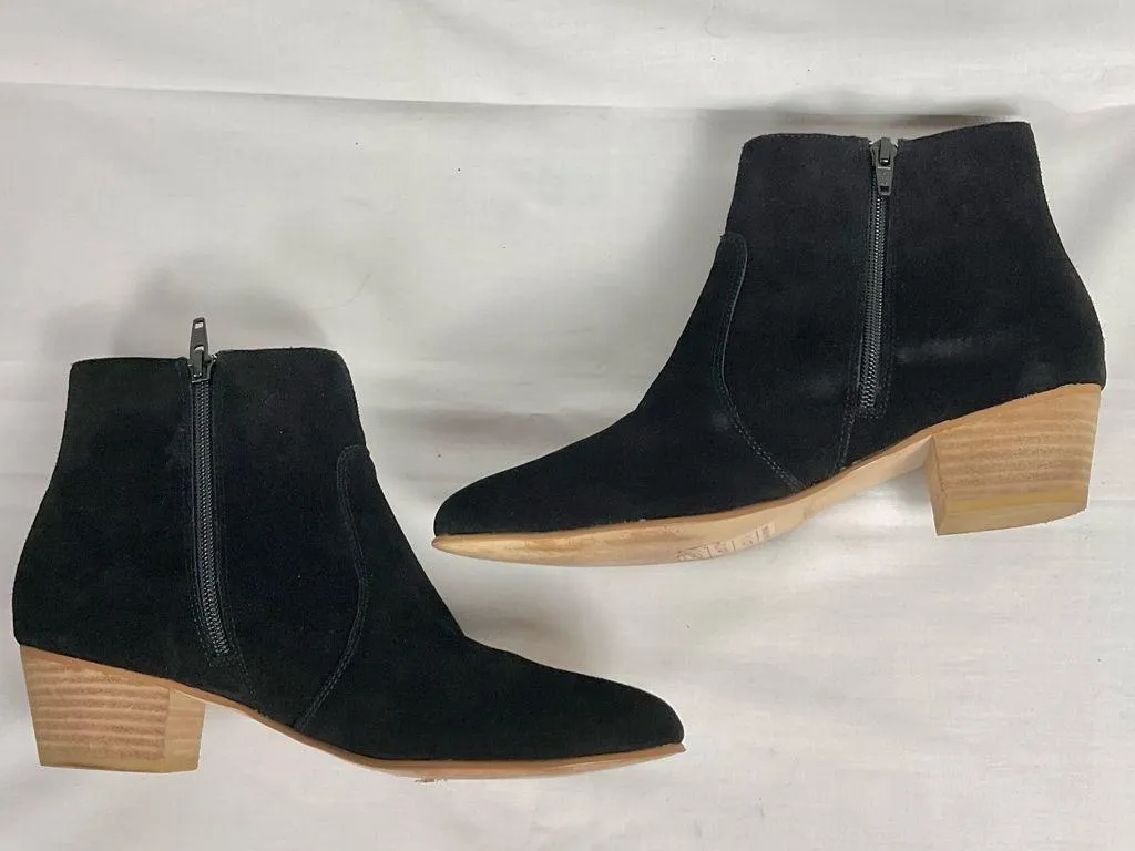 Revolve Soludos Lola Suede Bootie Sz 8 Leather Boots Zip Closure - Image 11