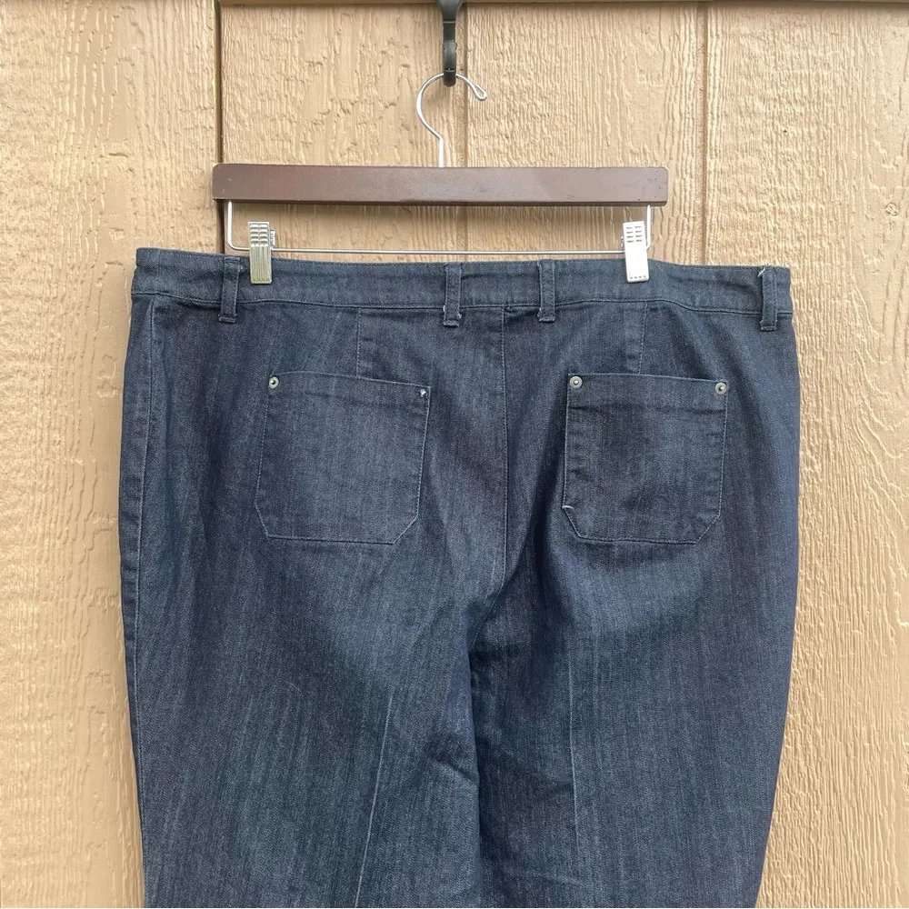 French Connection UK Style Womens Jeans Dark Blue Flare Wide Leg Plus Size 20 - Image 5