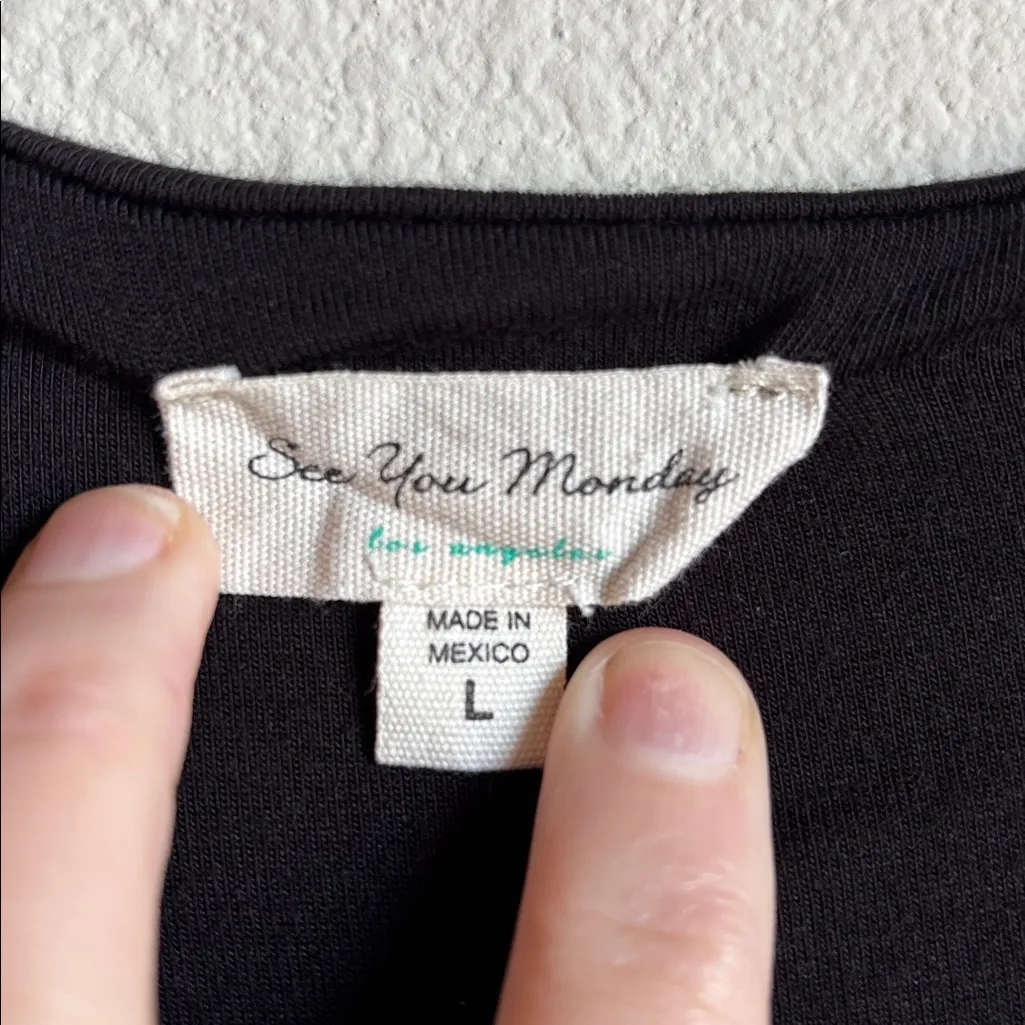 See You Monday Black Tshirt Dress‎ Large - Image 3
