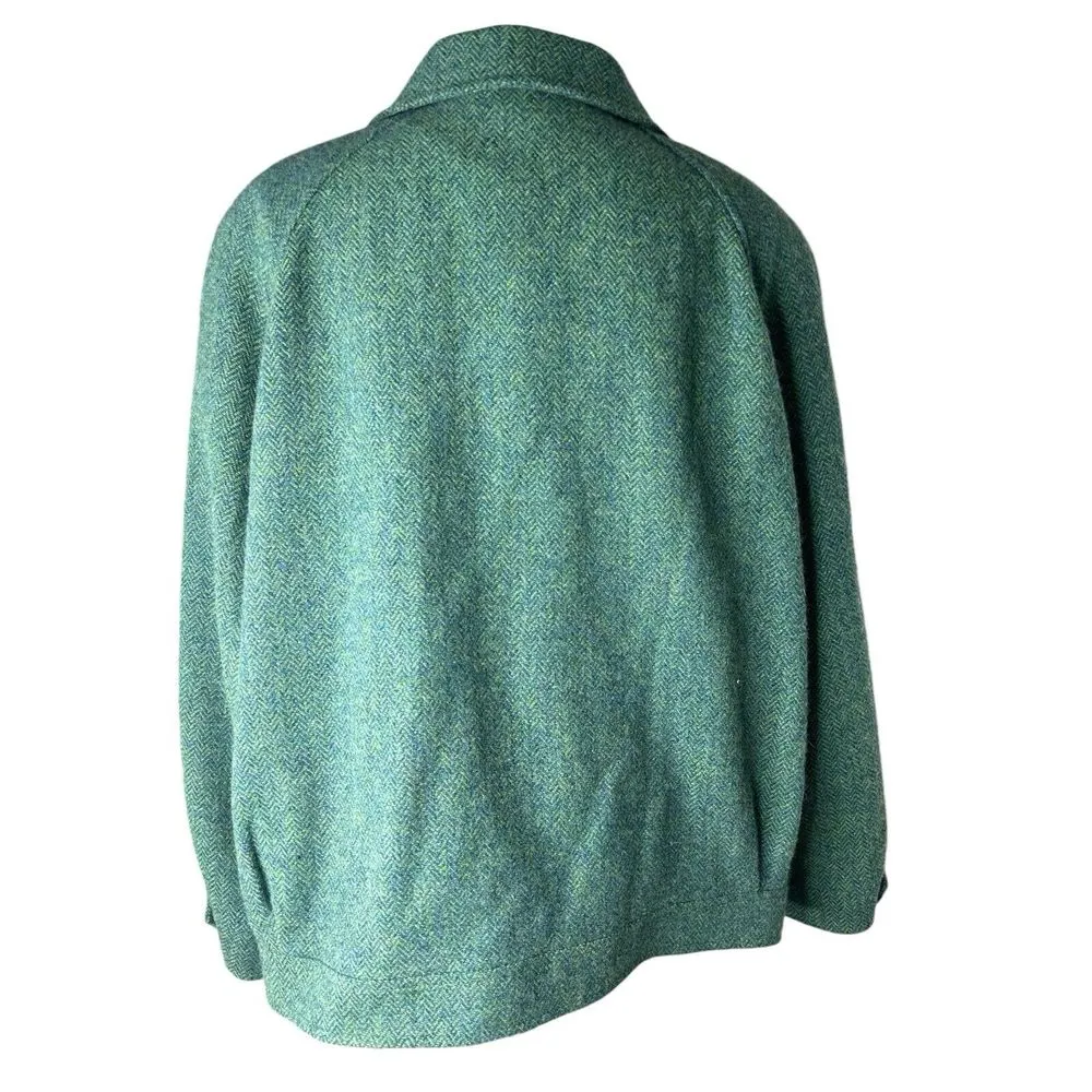 Moriarty Gap of‎ Dunloe Killarney Women's Green Tweed Wool Jacket Ireland Zip N Size M - Image 2