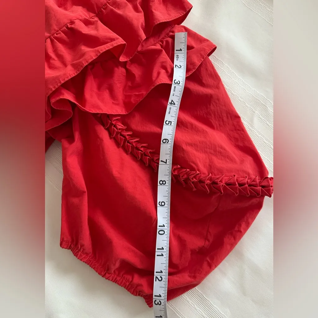 RHODE Vibrant Orange Ruffle Mini Dress Size M - Image 15