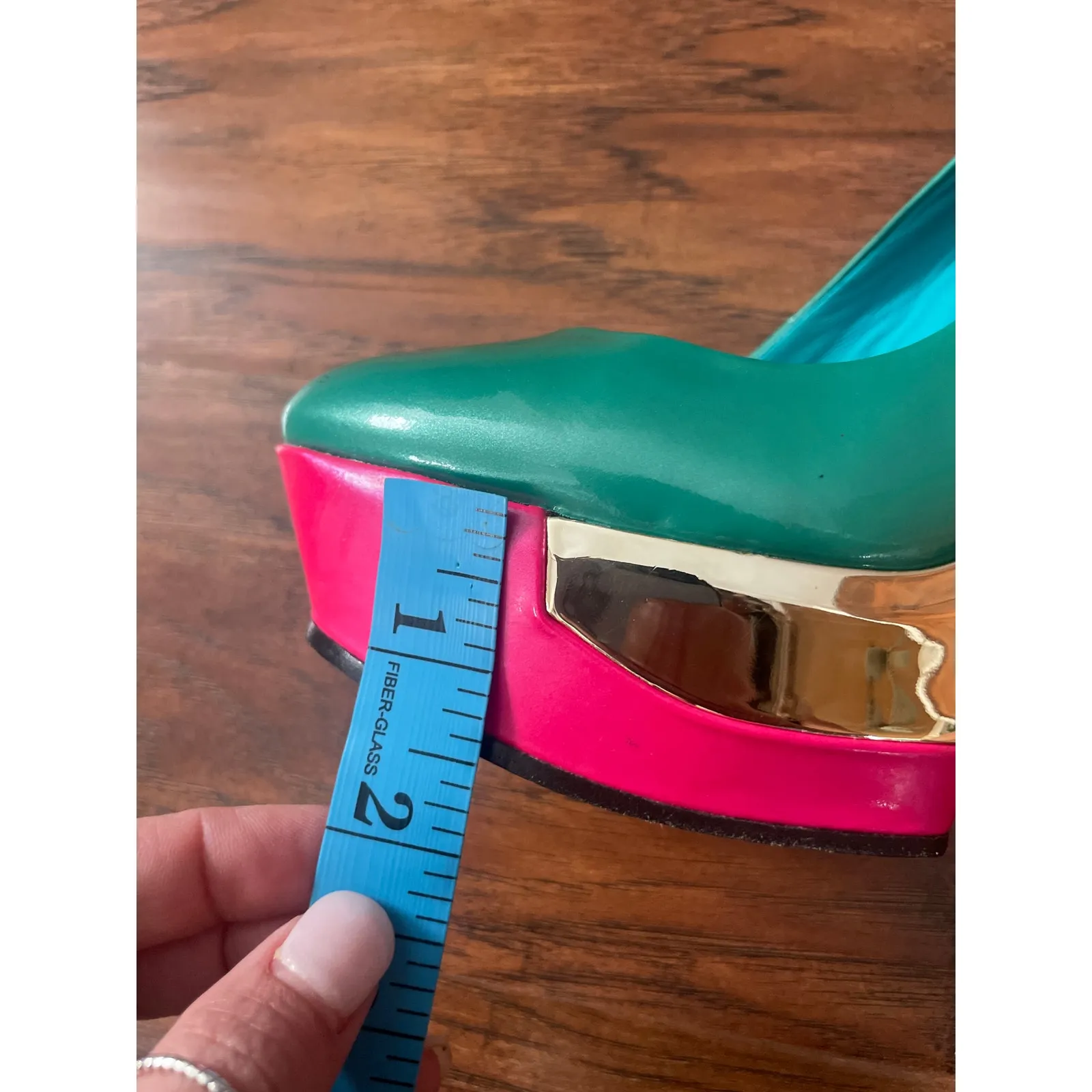 BRIAN ATWOOD Leonida Mix Media Platform Heel Pumps Shoes UNIQUE FUNKY 80s SIze 6 - Image 6