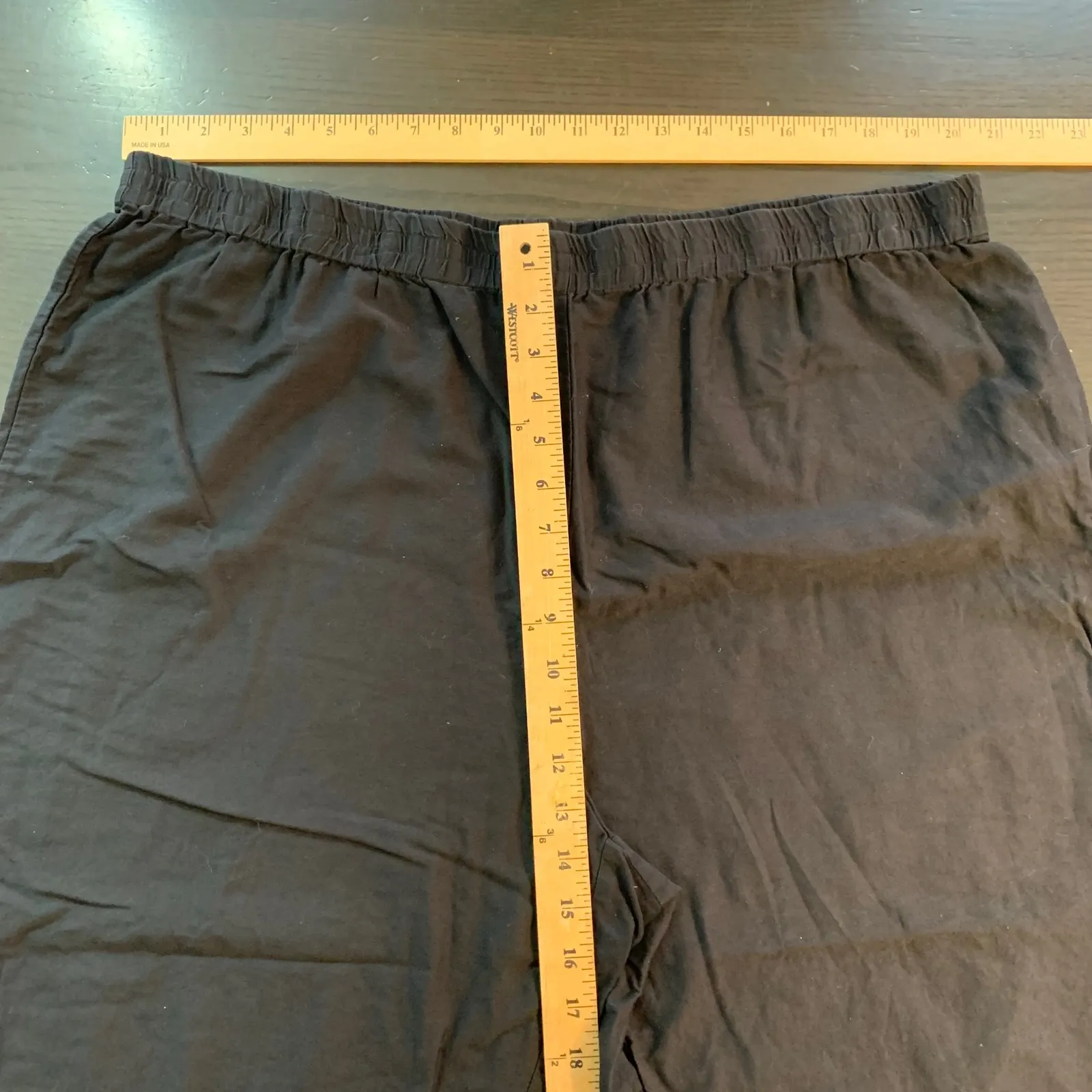 Roamans Black Cropped Pants Embroidered Plus Size 24W Casual Beachy Resortwear - Image 6