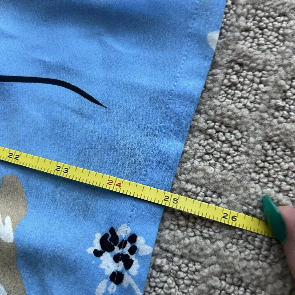 WHO WHAT WEAR Small S Semi Sheer Blue Tan Floral Tank Top Sleeveless Blouse - Image 9