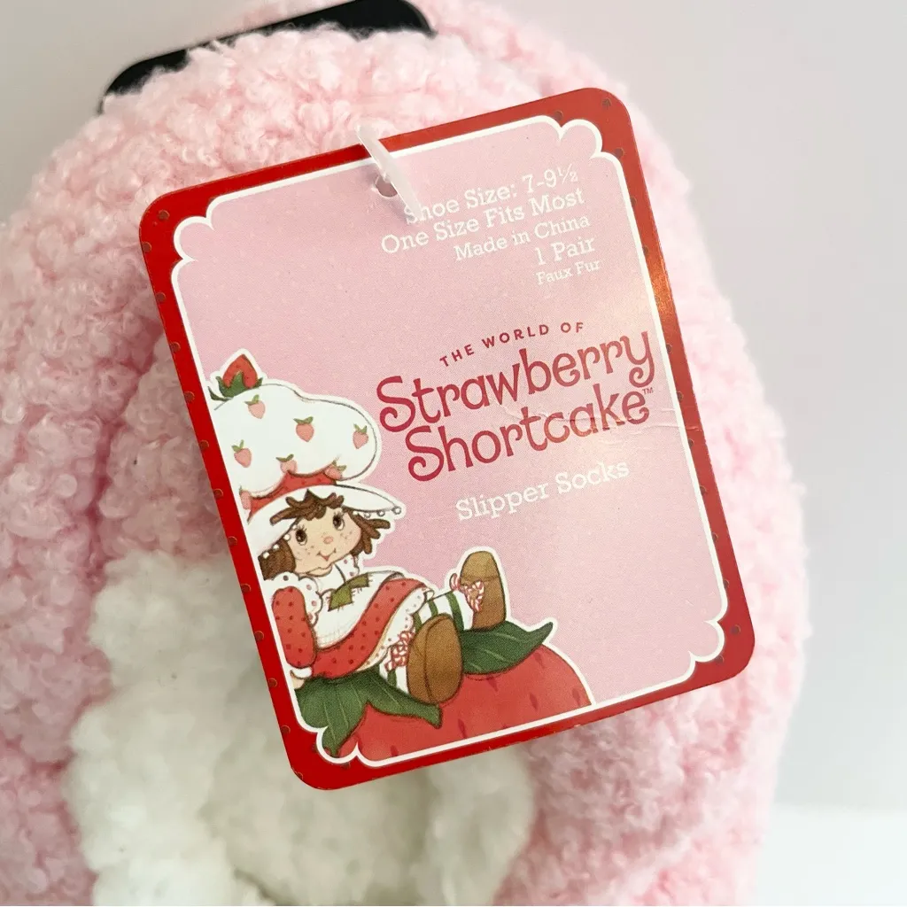 Strawberry Shortcake Slipper Socks 7- 9 1/2 Cozy‎ NWT Y2K Nostalgia Kidcore - Image 7