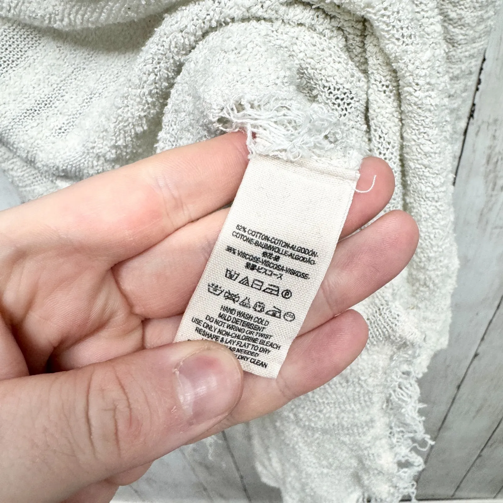 Free People Sweater Women Size Small Ivory Cowl Neck Long Sleeve Blouse Boho - Image 5