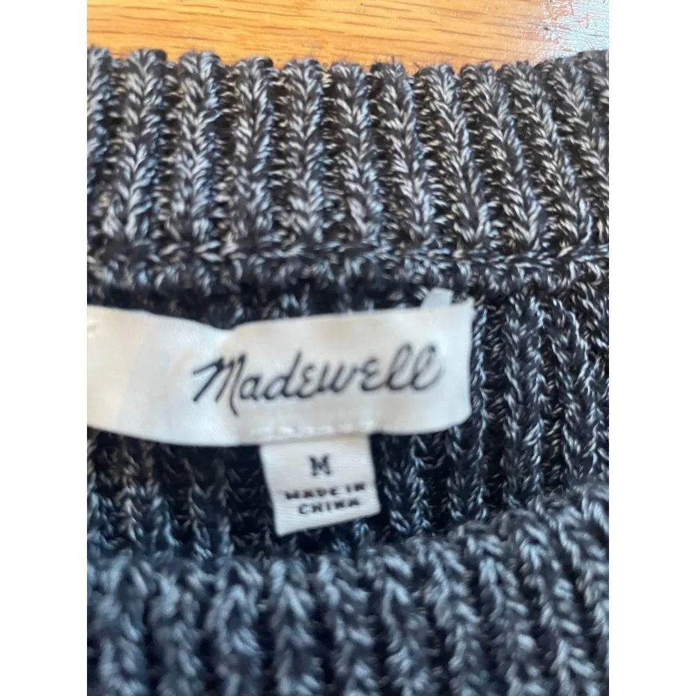 Madewell Valley Sweater-Tank‎ grey/black Sz medium - Image 6