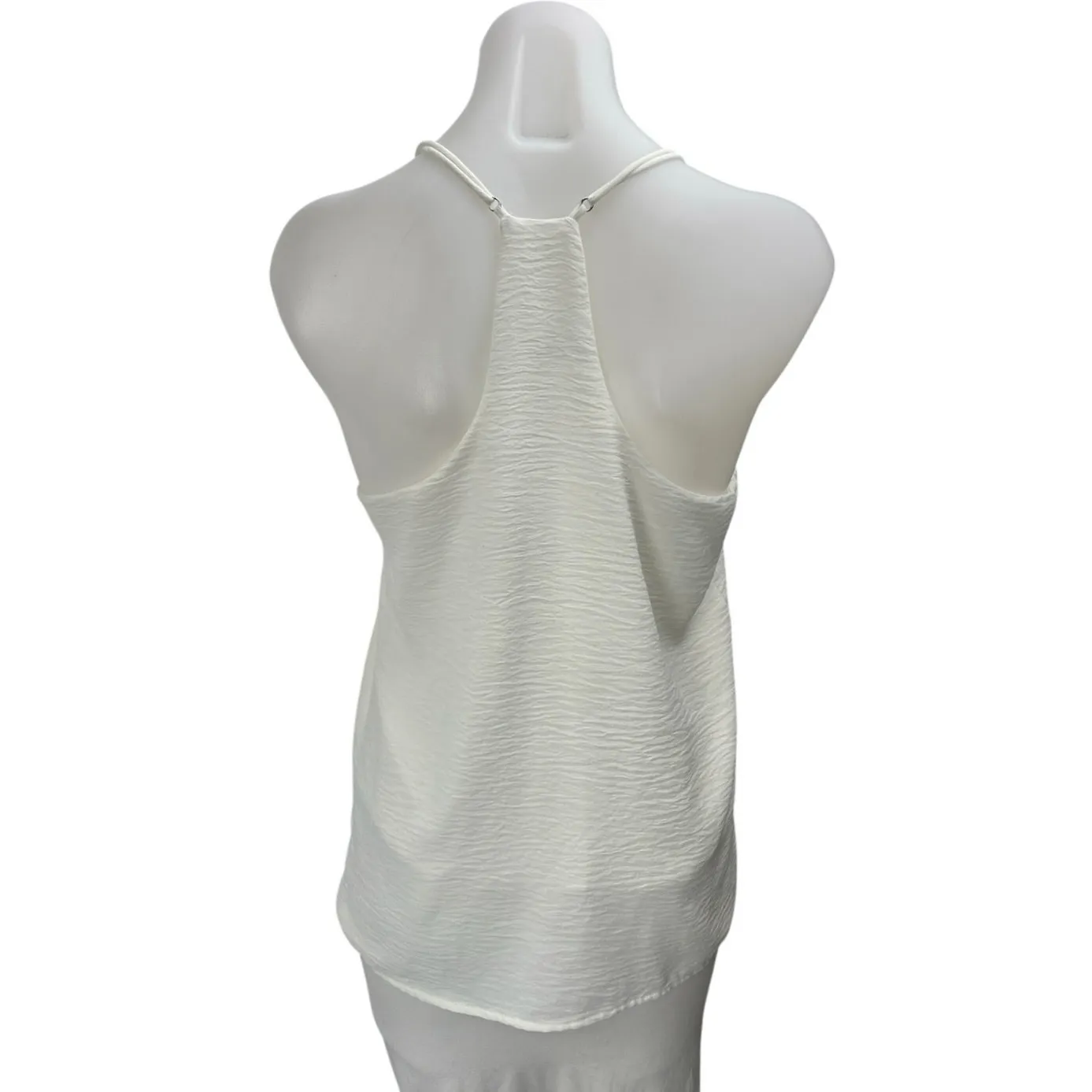 Newbury Kustom White Sleeveless Cami Camisole Racerback V-Neck Tank Top Size S - Image 2