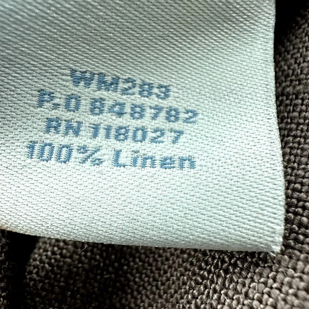 Boden 100% Linen Wide Leg Pants Drawstring Ankle Summer Casual Brown 14L 38"x34" Size 14 - Image 4