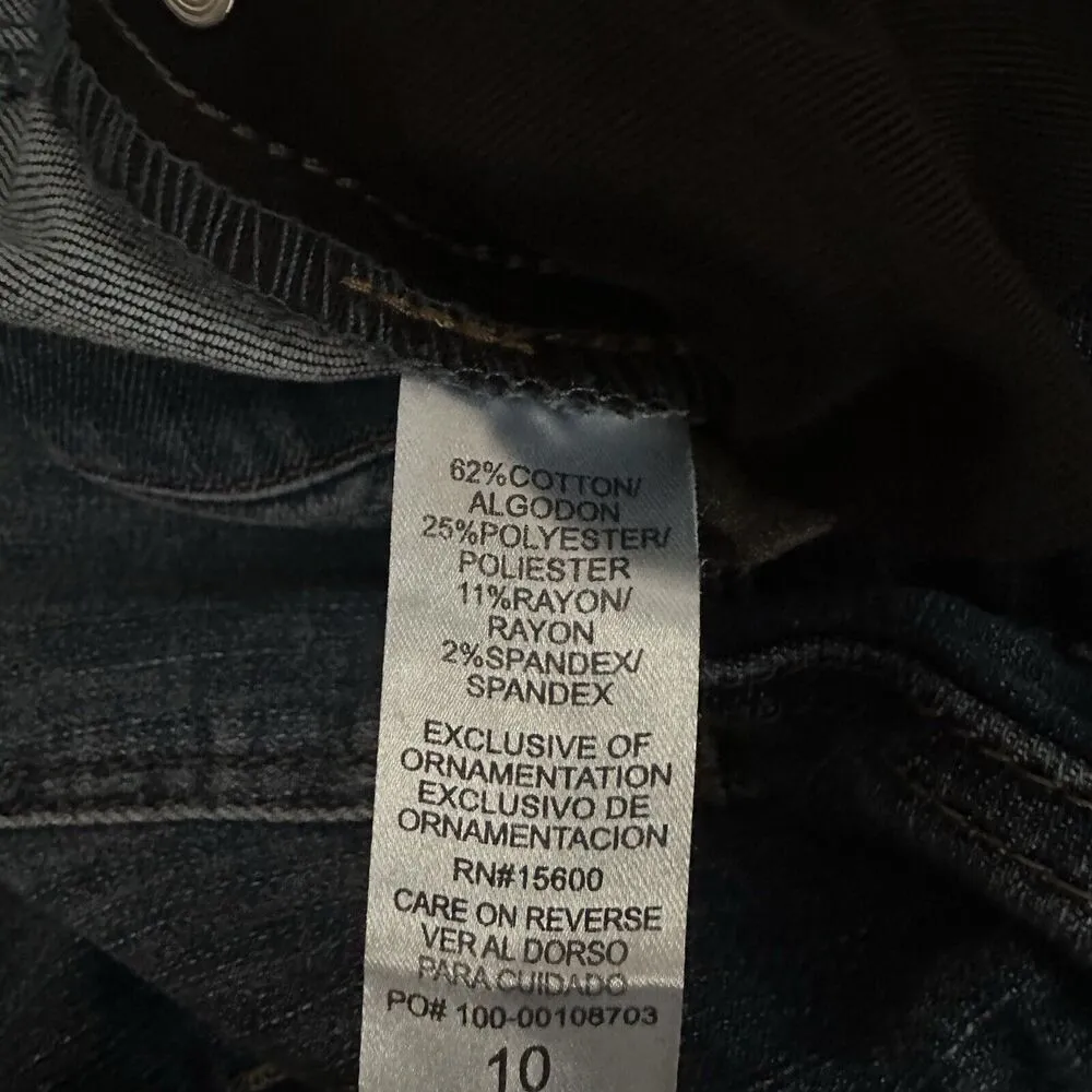 Wit and Wisdom Jeans Womens Straight Ankle Blue Raw Hem Mid Rise Stretch… Size 10 - Image 4