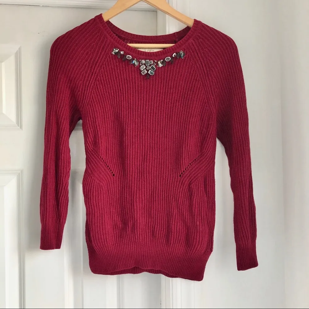 LOFT beaded neckline sweater - Image 5