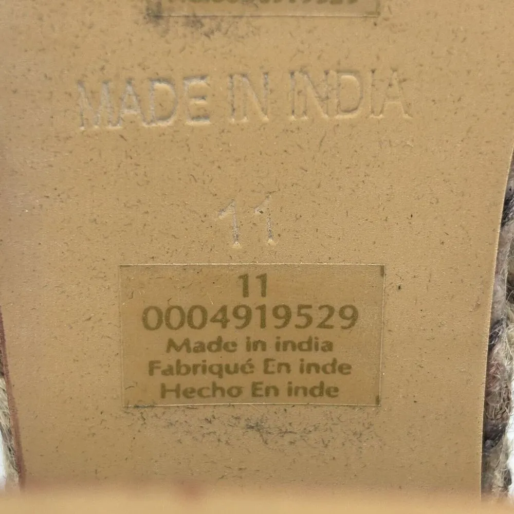 Free People Fahn Jute‎ Platform Strappy Sandal Black Leather Women's Sz 11 - Image 8