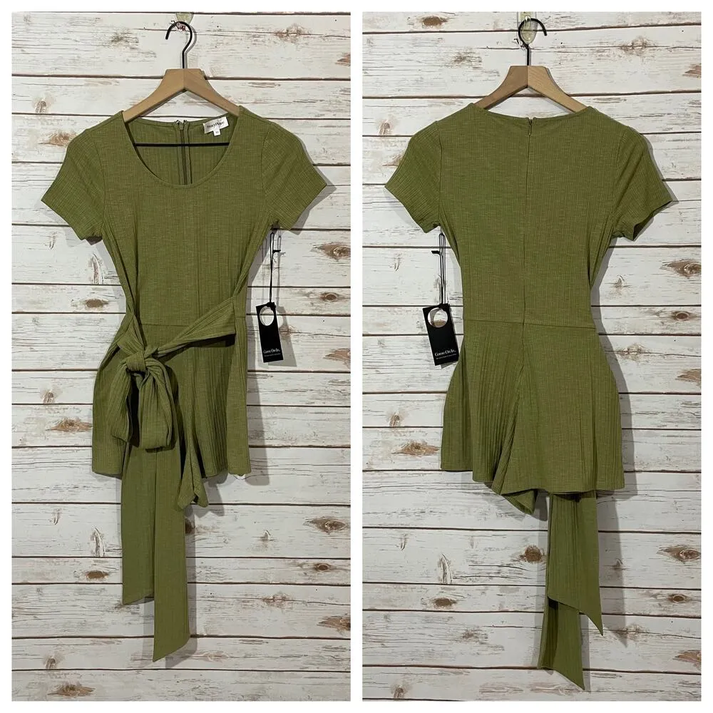 Privacy Please  Madison Romper - Olive Green - XS - Image 9