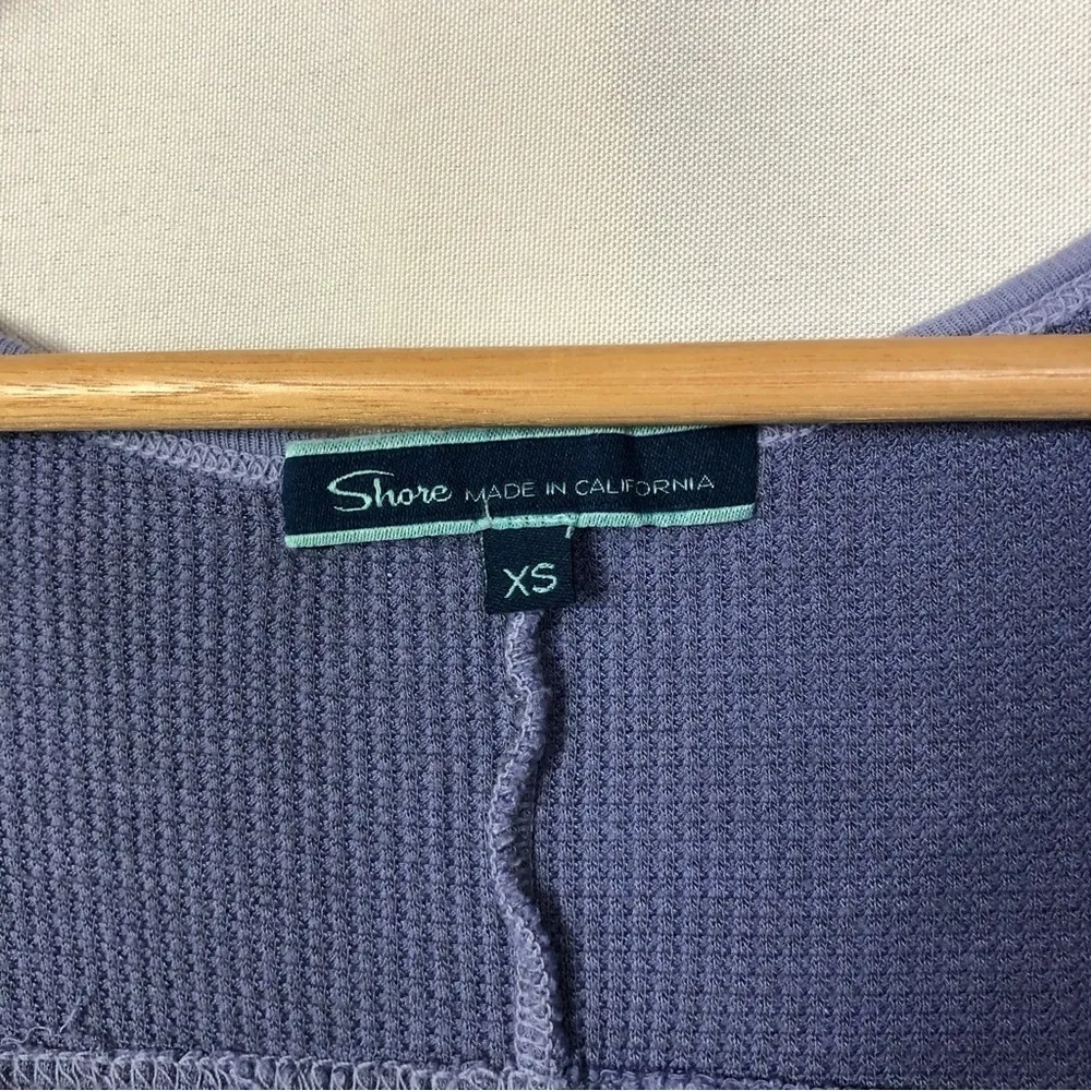 Shore Clothing Purple Waffle Thermal Knit V - Image 4