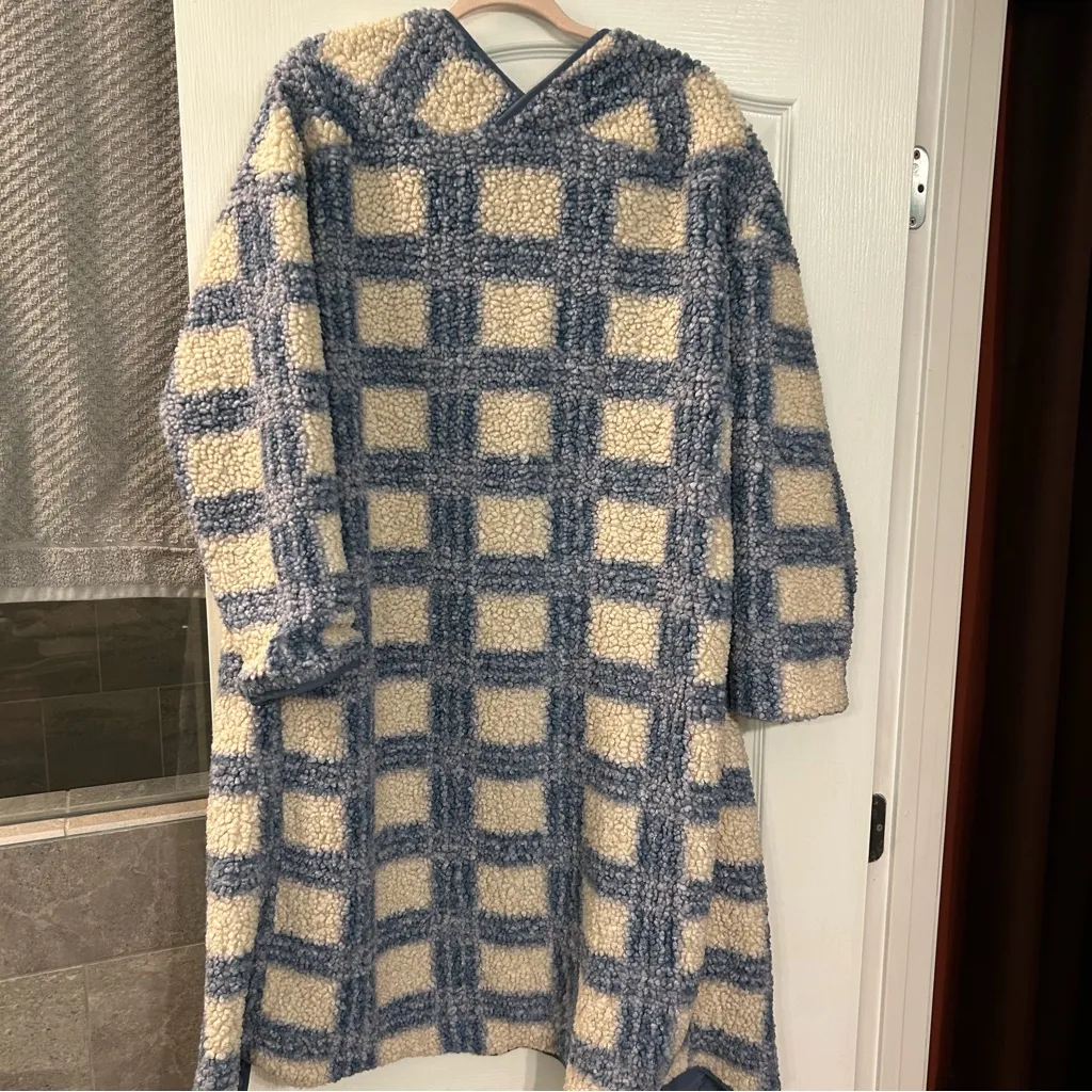 Baltic Born New Breckinridge windowpane sherpa lined maxi coat cardigan - Image 6