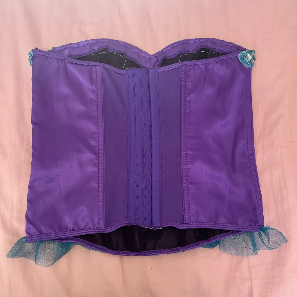 Leg Avenue Purple and Teal Mermaid Corset Top - Image 5