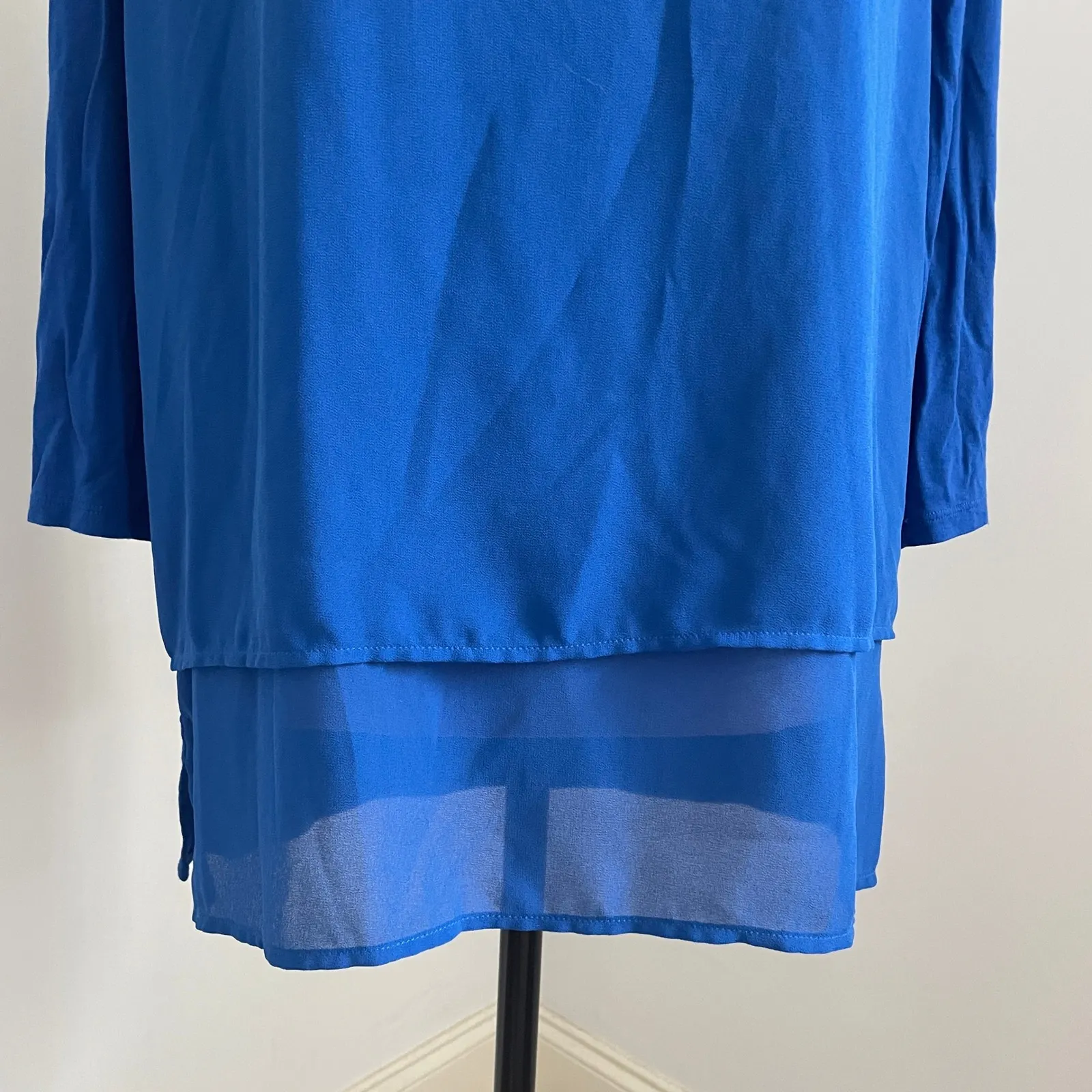 Michael Kors Blouse Medium Layered Long Sleeve‎ V - Image 3