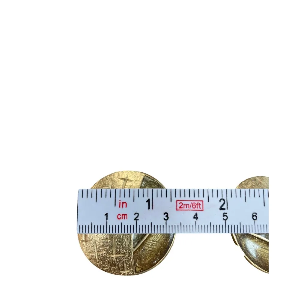 Trifari Vintage Gold Tone Abstract Mid Cent Womens Clip Earings SKU 9576 - Image 3