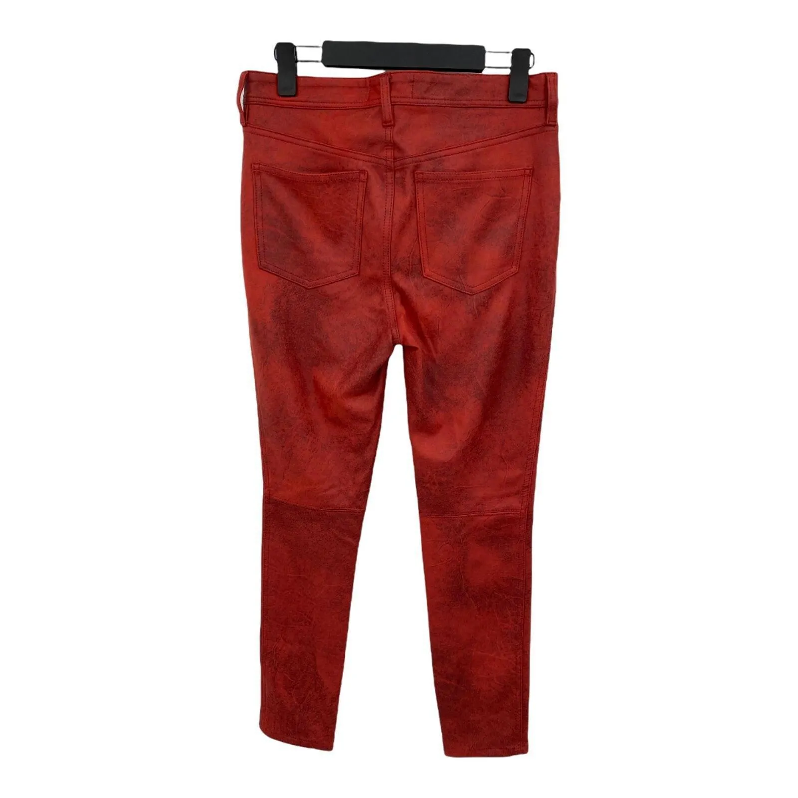 We the Free Free People Skinny Jeans Micro Suede‎ Pants Womens 30 Red Marbling - Image 2