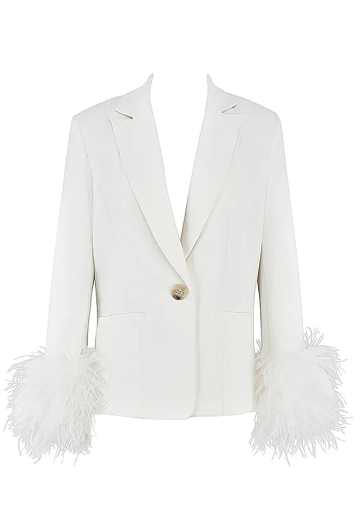 'Iman' Ivory Oversized Blazer - Image 9