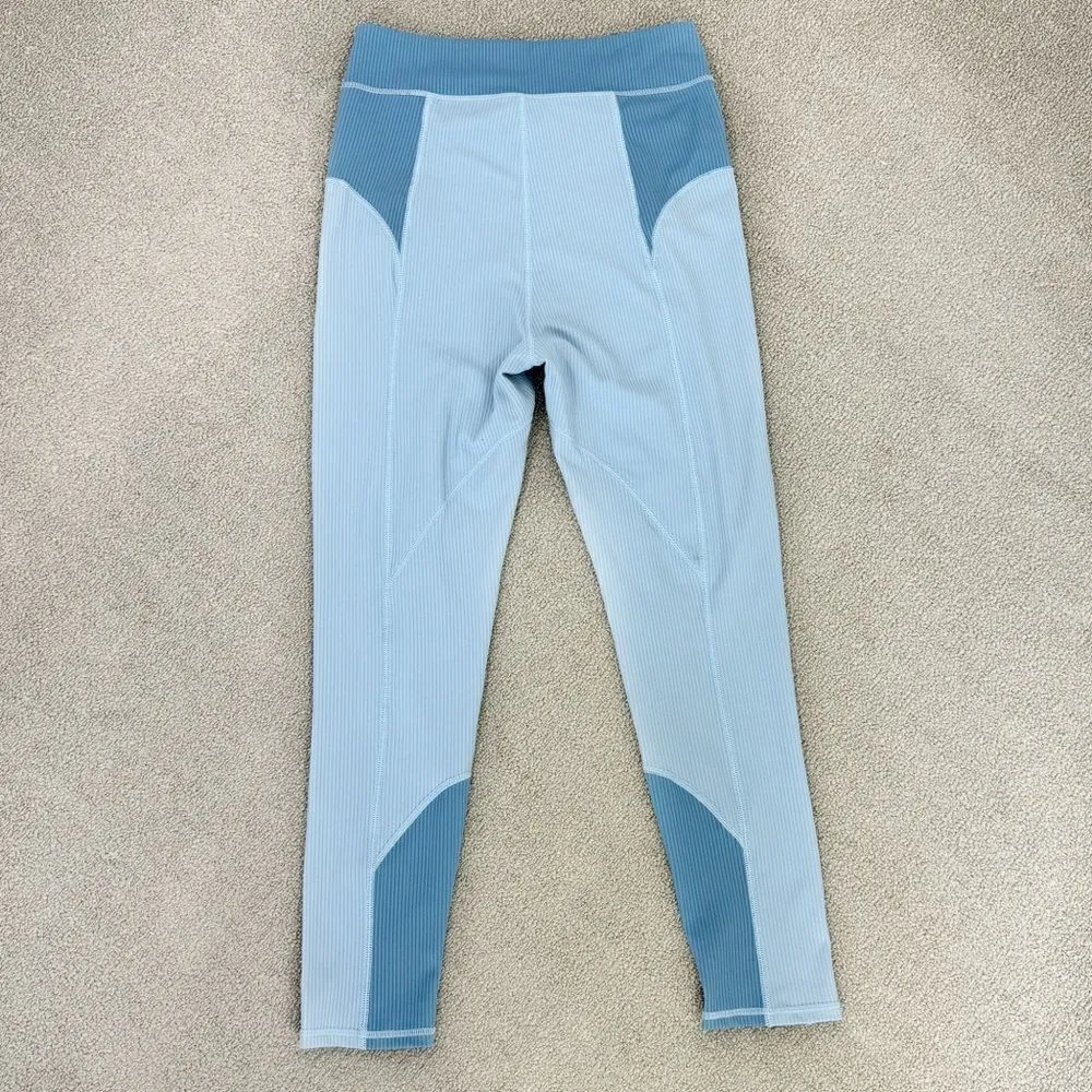 For Love &‎ Lemons Ella Ribbed Crop Leggings Blue Medium - Image 3