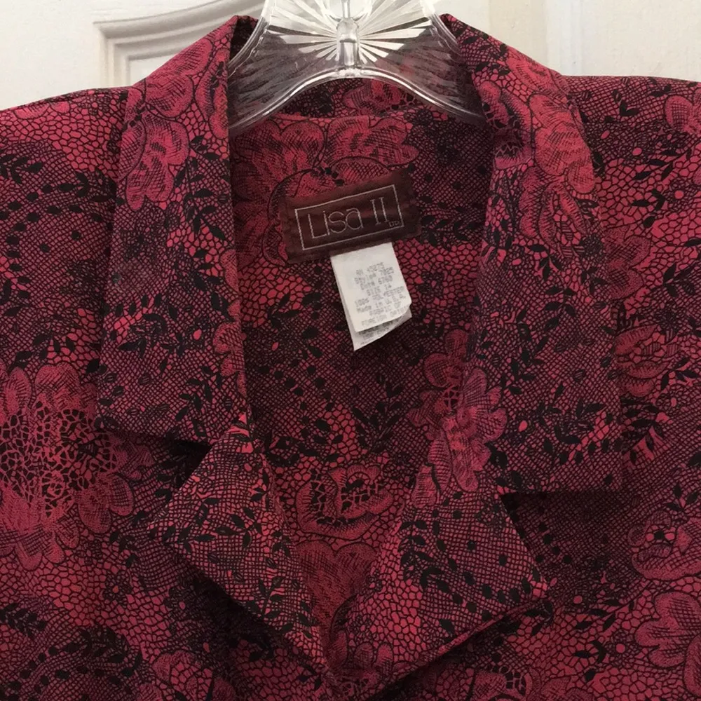 FINAL MARKDOWN Elegant Lisa 2 Red Patterned vintage Dress 14 - Image 5