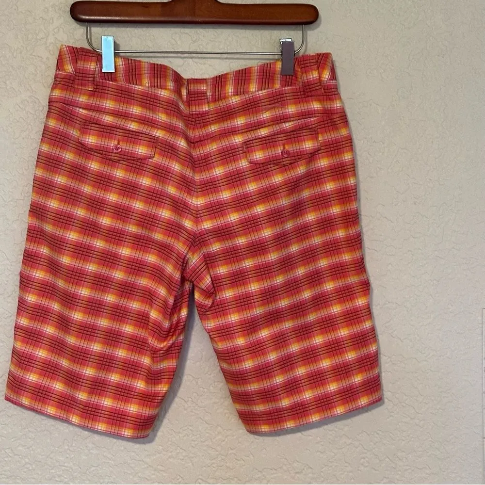 Slazenger Women's Plaid Golf Shorts  Pink Orange Yellow Black Size 6‎ Bermuda - Image 11