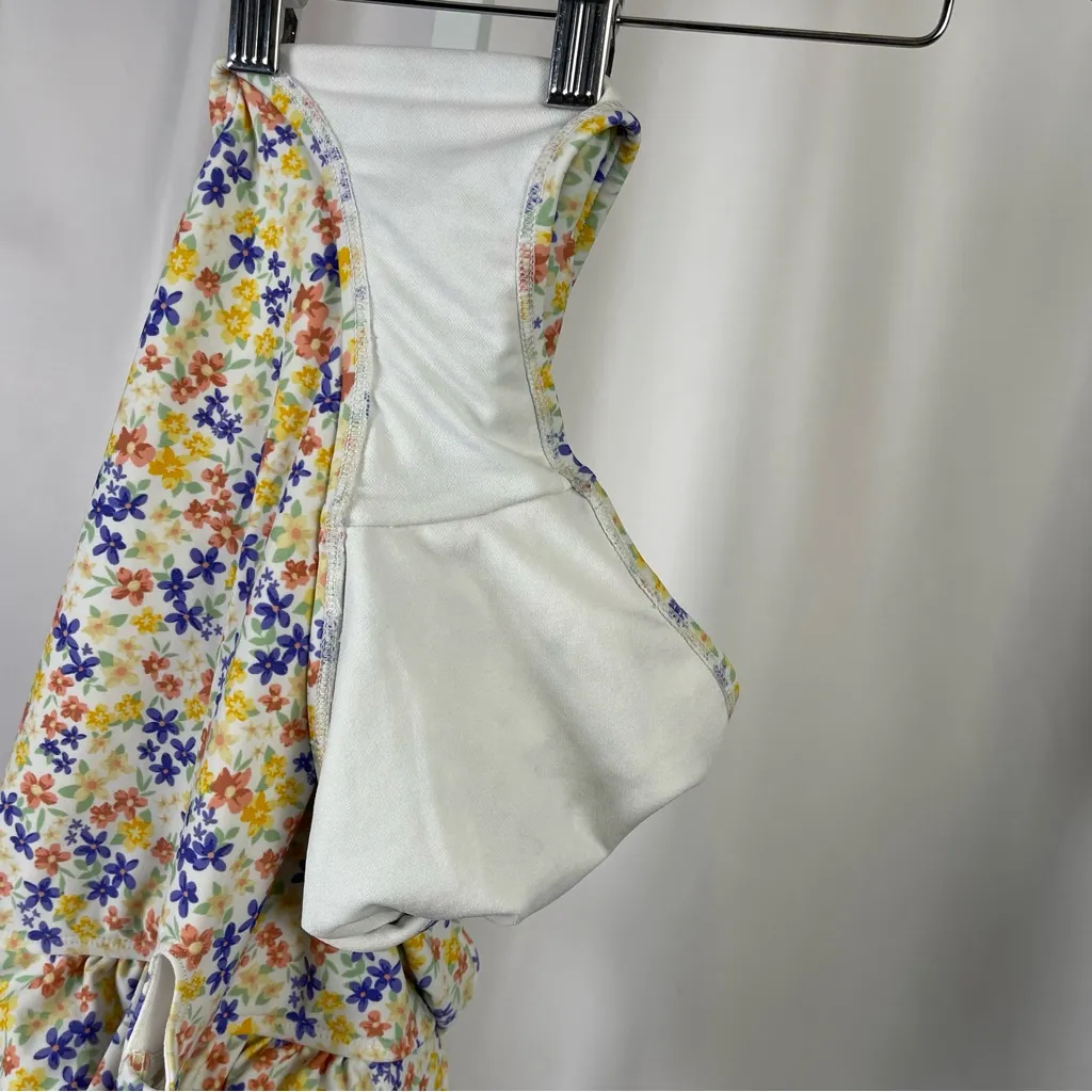 Shade & Shore Medium Floral One Piece Swimsuit Ruffle Feminine Daisy Pastel - Image 3