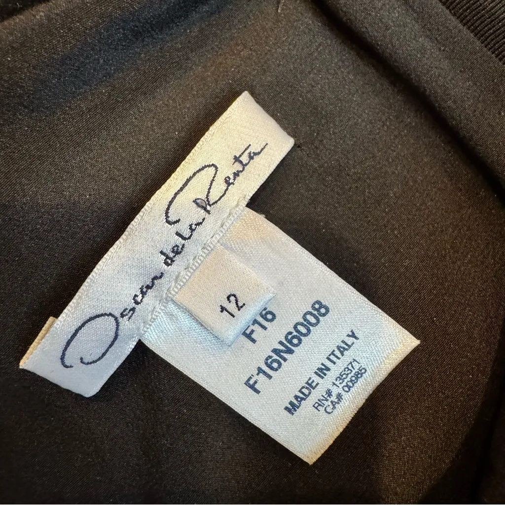 Oscar de la Renta Black and Blue Mini Dress | Size 12 - Image 5