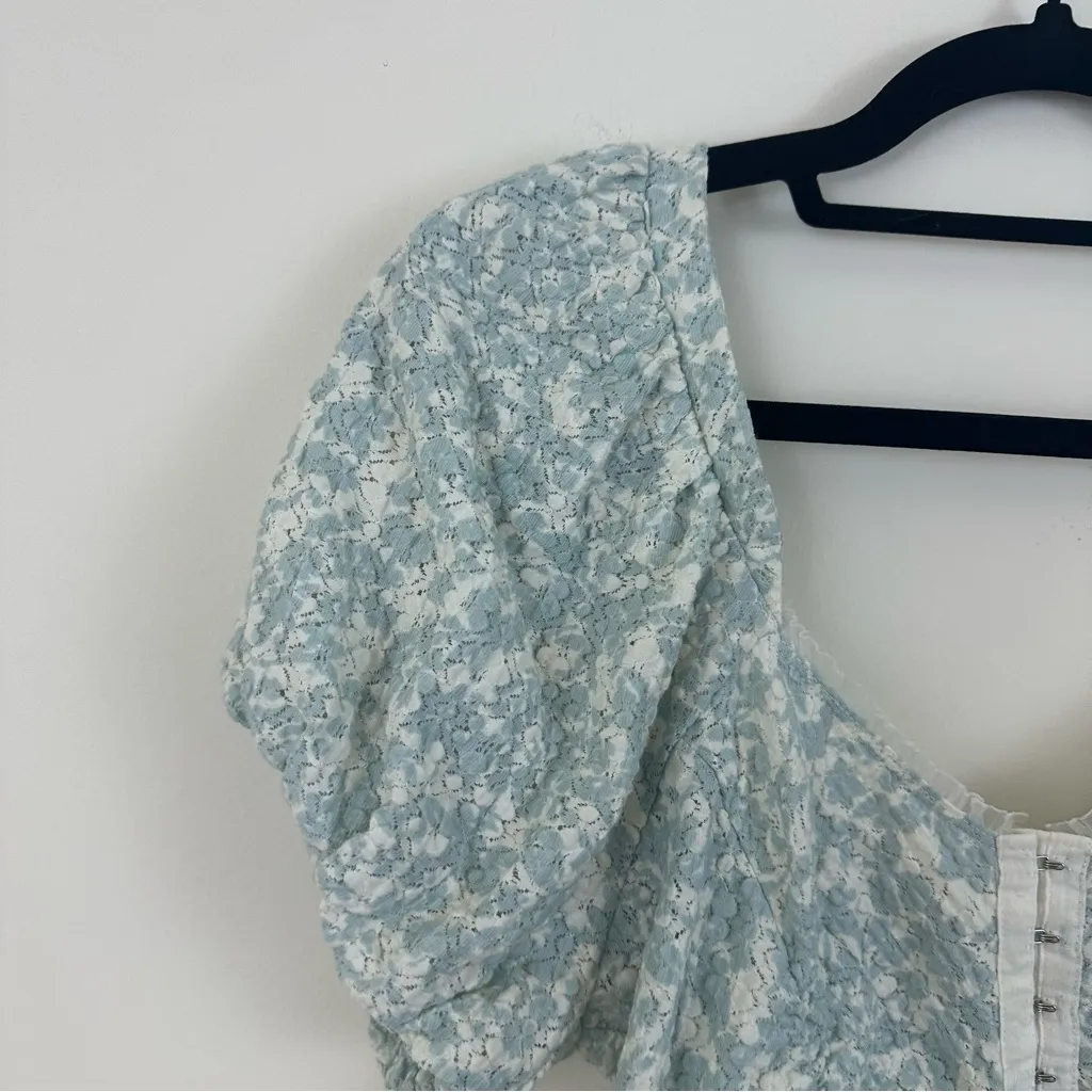 Free People | Oh Baby Lace Crop Top Light Blue Size Large Women's - Image 3