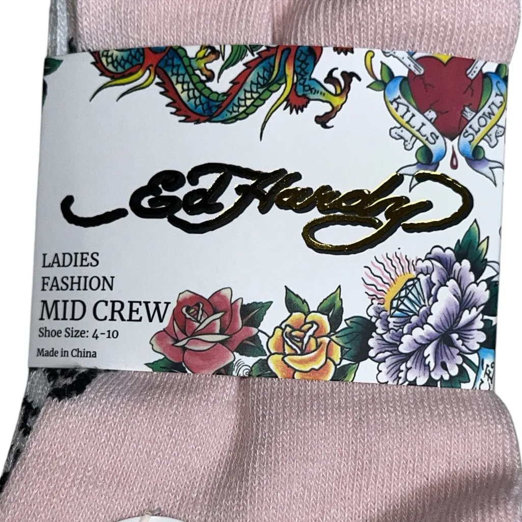 Ed Hardy 5-Pack Mid Crew Socks - Image 5