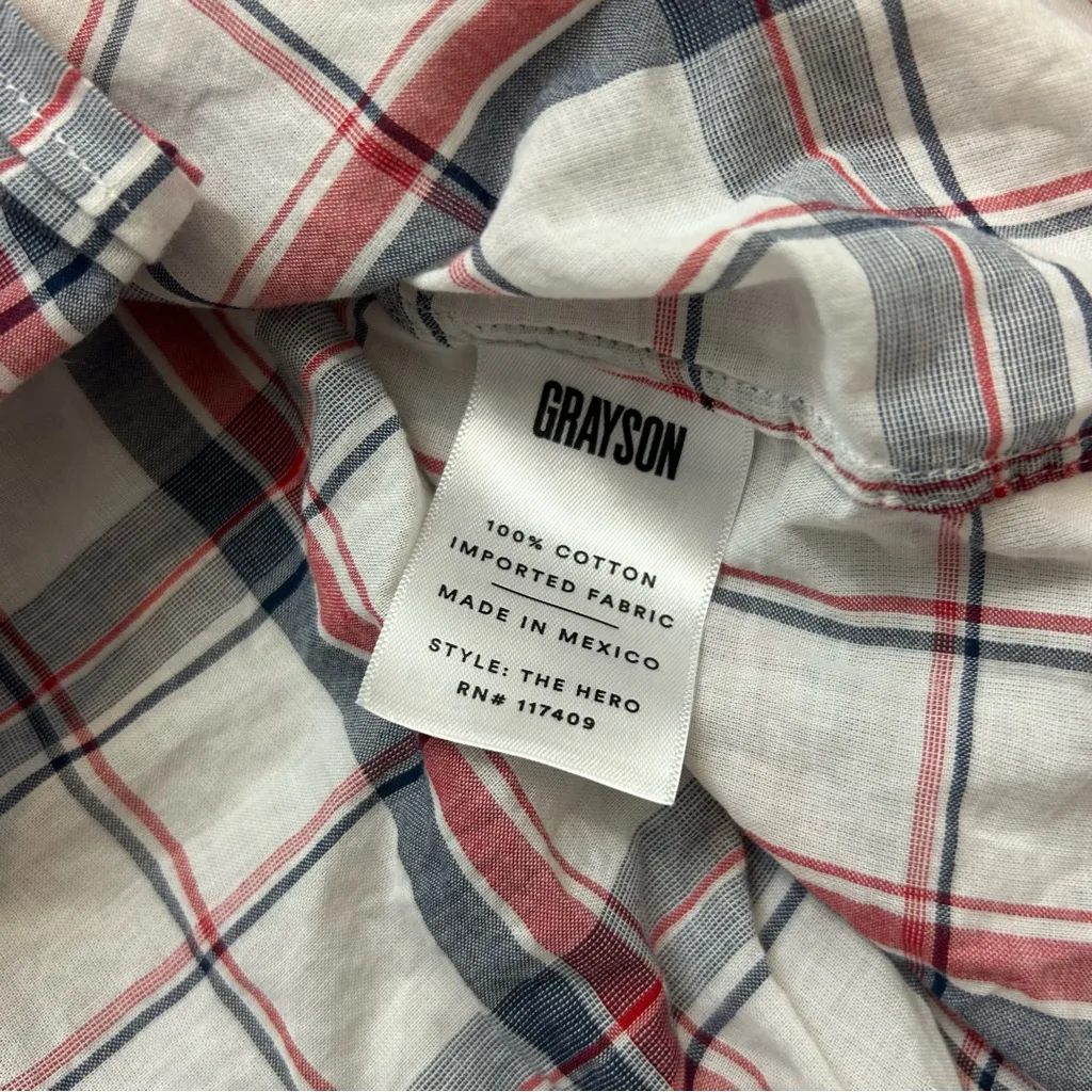 Anthropologie Grayson Flannel Striped Longsleeve Button Up Blouse Size Small Red - Image 4