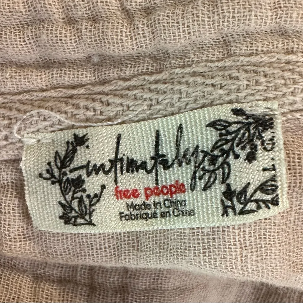 Free People Dainty Ethereal Cottage Eyelet Lace Full Bloom Shirt Rose Dust Large - Image 14