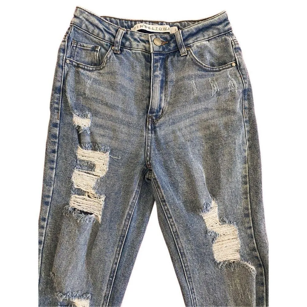 Tinseltown Destroyed Distressed Jeans Straight Leg Denim Casual - Image 3