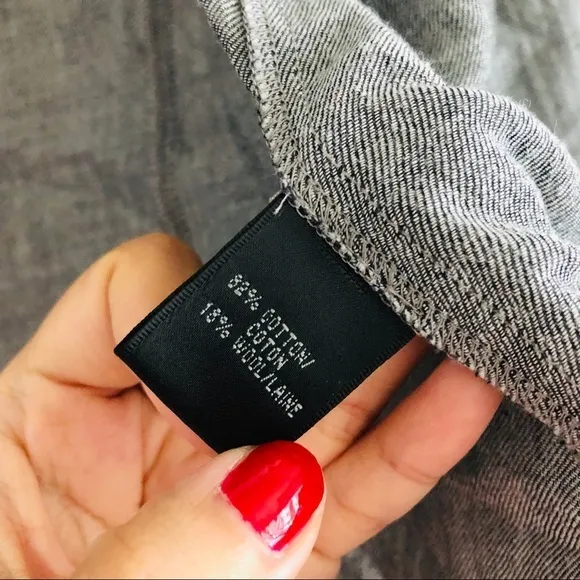 Lafayette 148 New York wool button down‎ shirt Gray Size 8 - Image 3