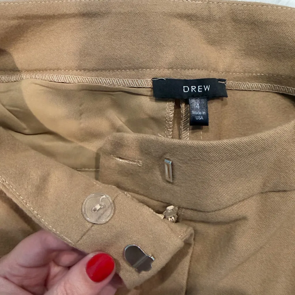 DREW Tan Dress Pants | Size 4 | Made in USA | Classic Work Trousers - Image 3