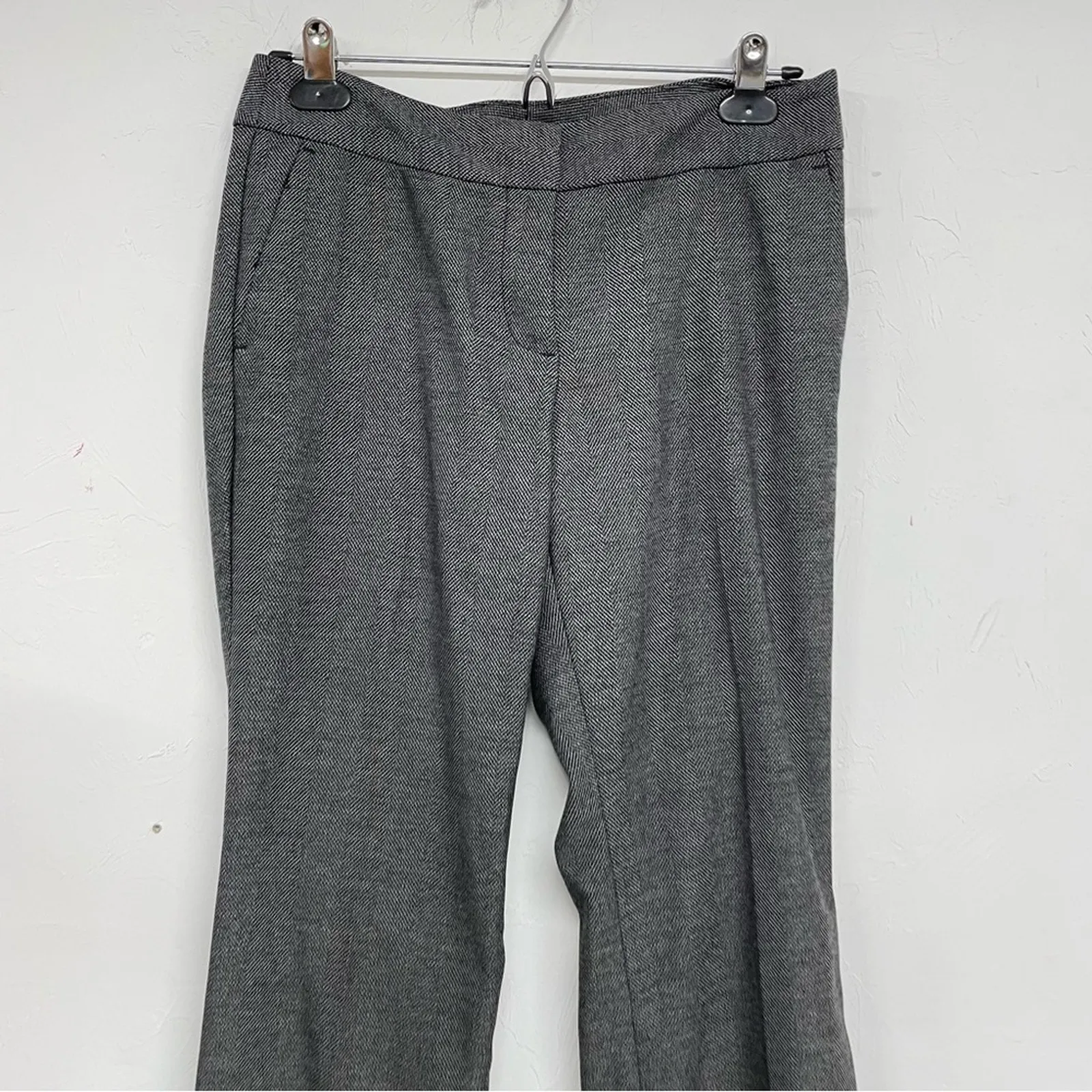 Ann Taylor Grey Wide Leg Dress Pants Trousers Womens 0P High Rise Slacks - Image 4