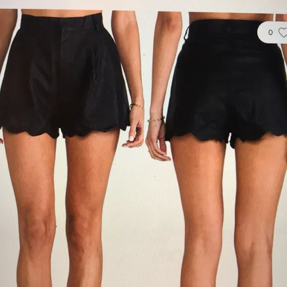 Mink pink leather high waisted shorts - Image 2