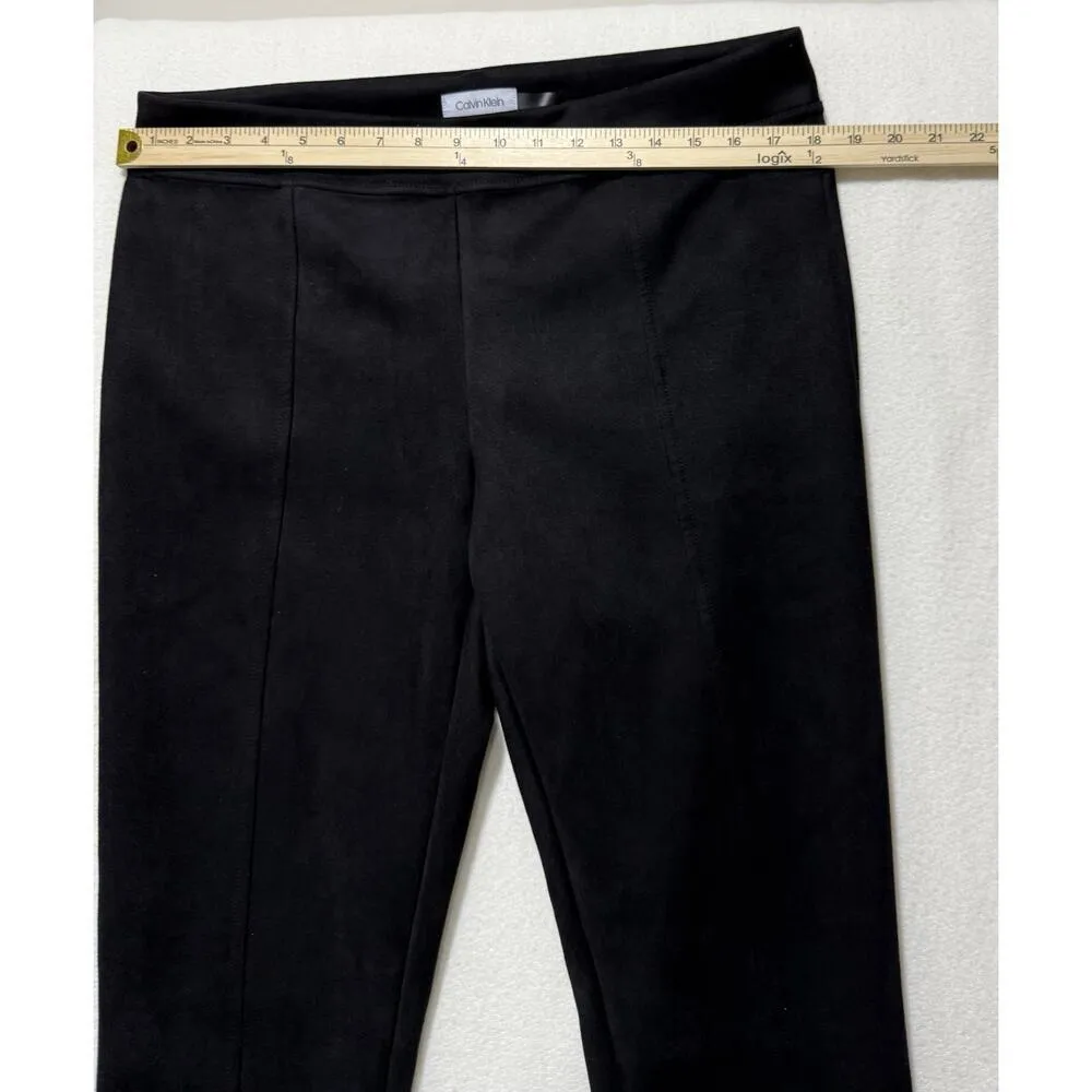 Calvin Klein Women's Black Pant size large Pull-On Faux Suede Slim Fit Stretch! - Image 5