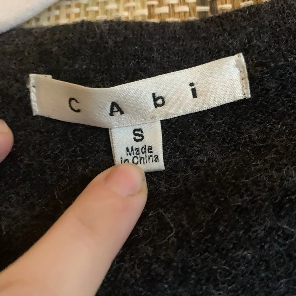 CAbi Wool Jacket Coat Buttons Woman Size Small Black Grey Short Fashion Coat - Image 3