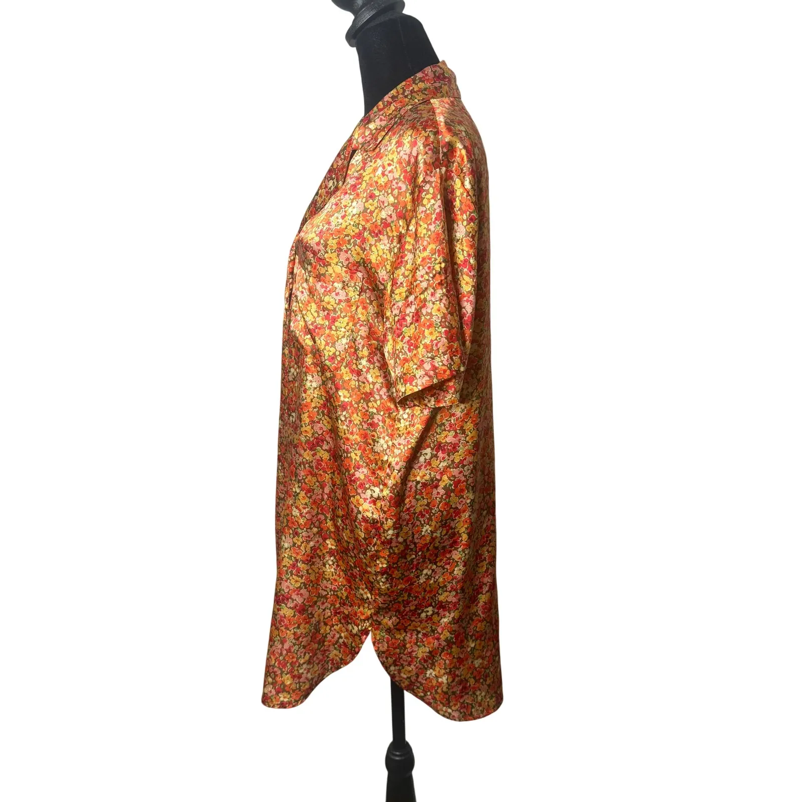 Victoria's Secret 90s Ditsy Floral Print Satin Sleepshirt Loungewear Size Small - Image 3